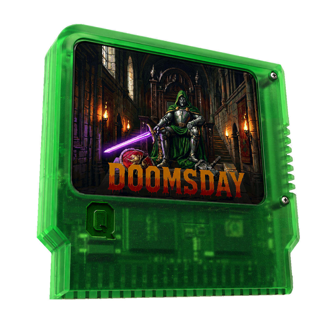 Green Qaymaq Games diskette with Doom's Day artwork